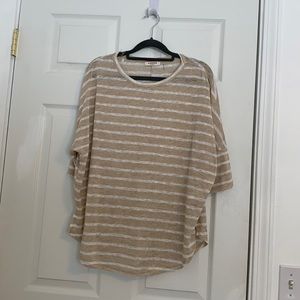 Flowy, cuffed sleeve, striped, never worn before